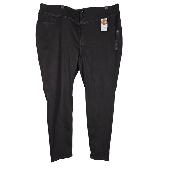 LANE BRYANT Women's Black 3-Button High-Rise Sateen Jegging Pants - Picture 1 of 13